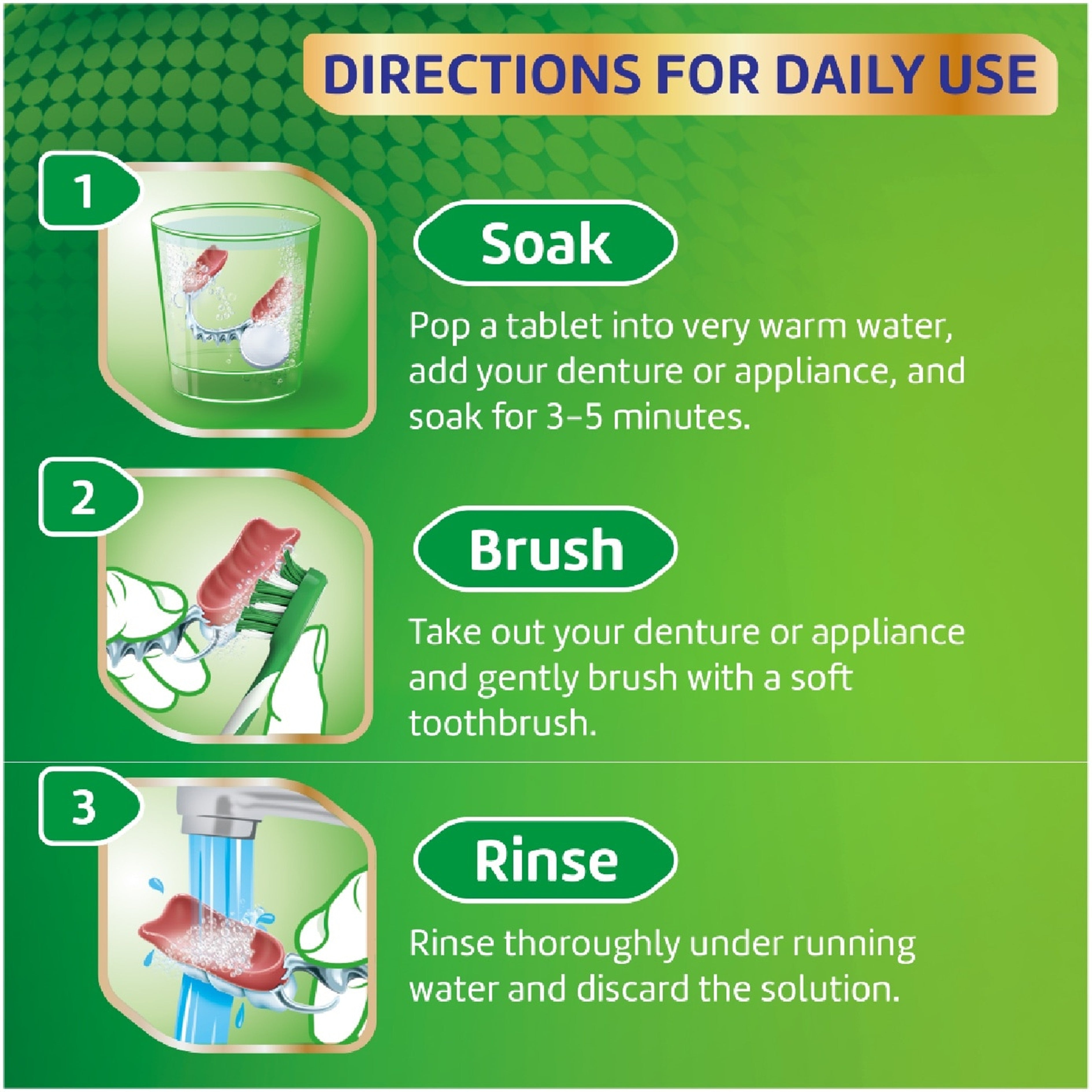 Polident Daily Denture Cleanser Tablet - 3 Minute (36's)