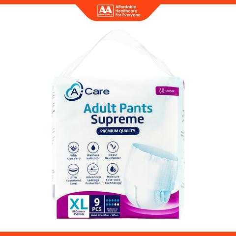 A-Care Supreme Adult Pants Size XL 9's (82-167cm)
