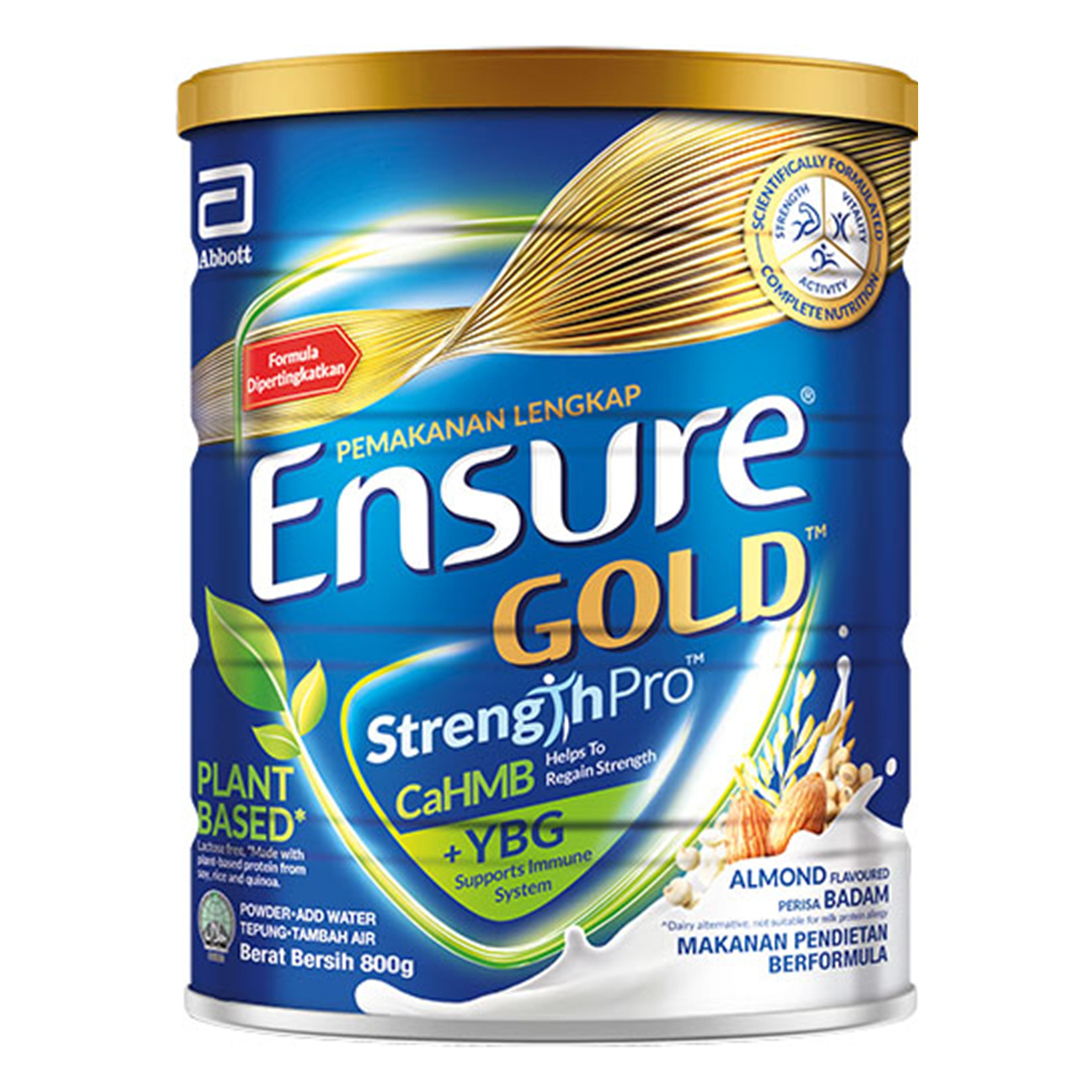Abbott Ensure Gold StrengthPro Plant-Based Complete Nutrition Drink 800g (Almond Flavour)