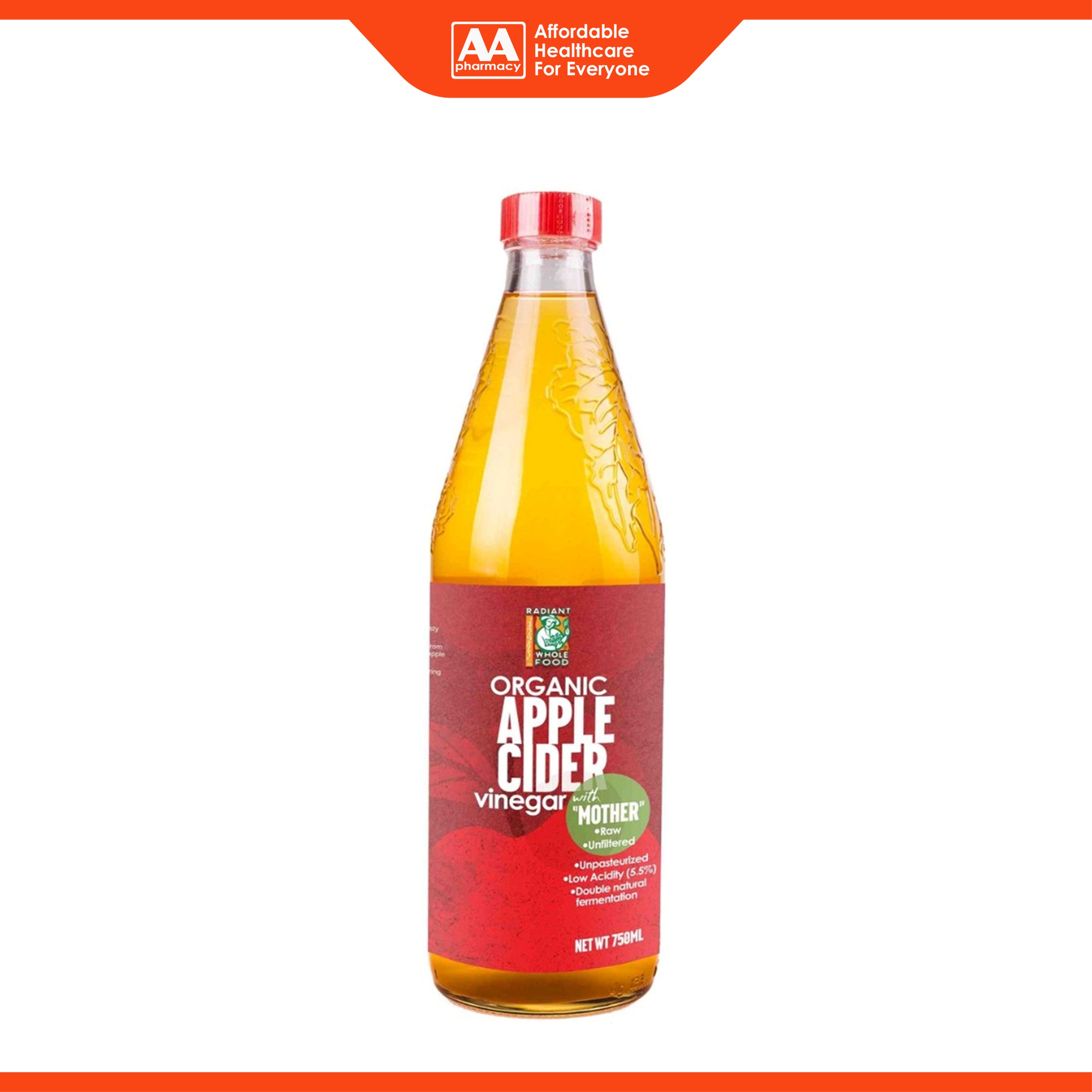 Radiant Organic Apple Cider Vinegar 750mL