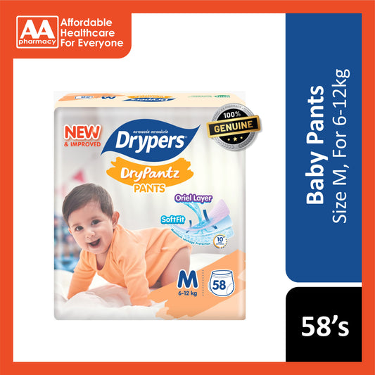 Drypers DryPantz Baby Pants Size M 58's (6-12kg)