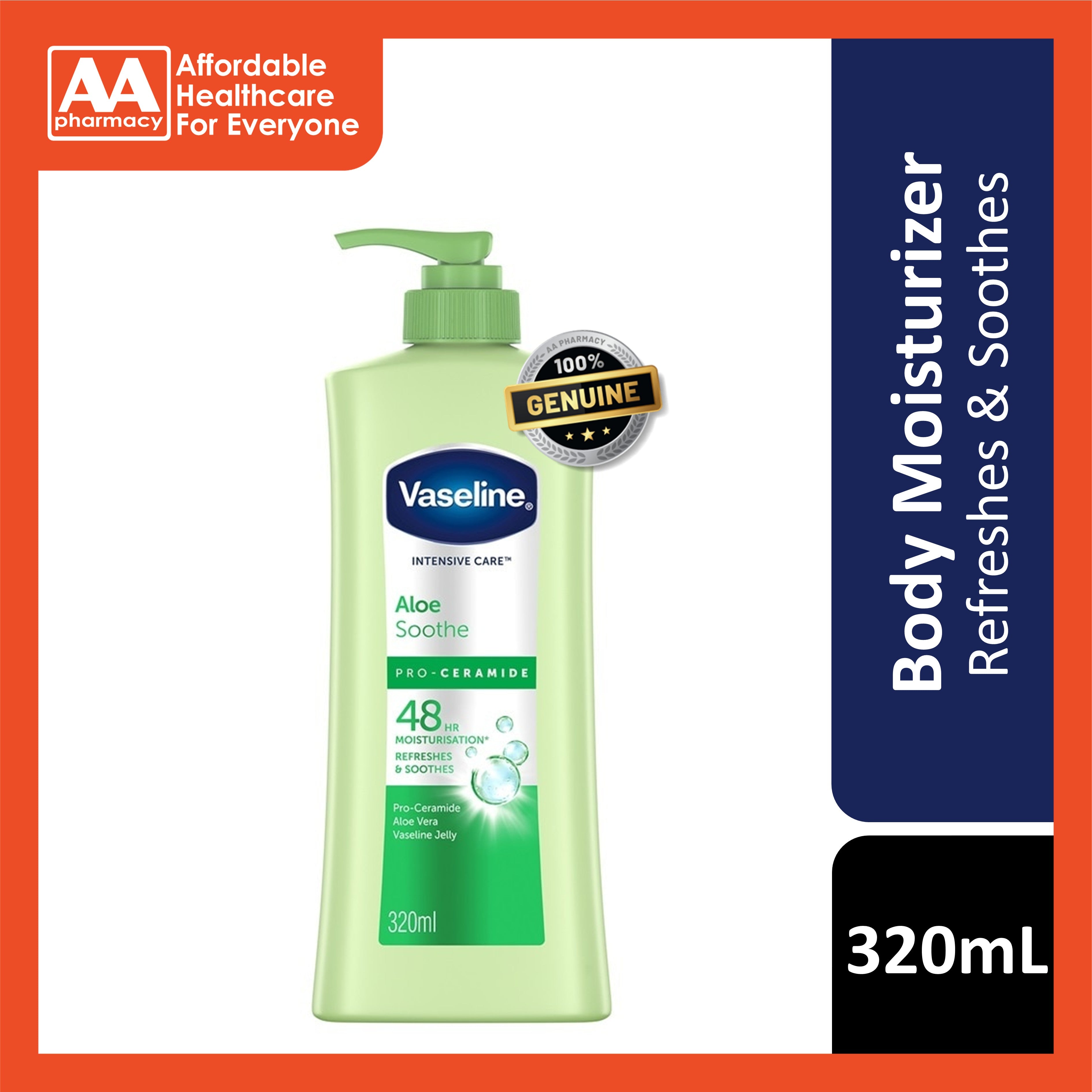 Vaseline Intensive Care Aloe Soothe Pro-Ceramide Body Moisturizer 320mL