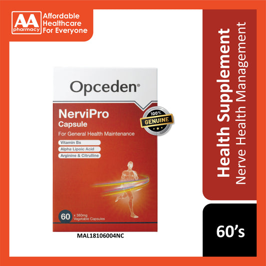 Opceden NerviPro 380mg Vegetable Capsule 60's (Halal) - Nerve Health Management