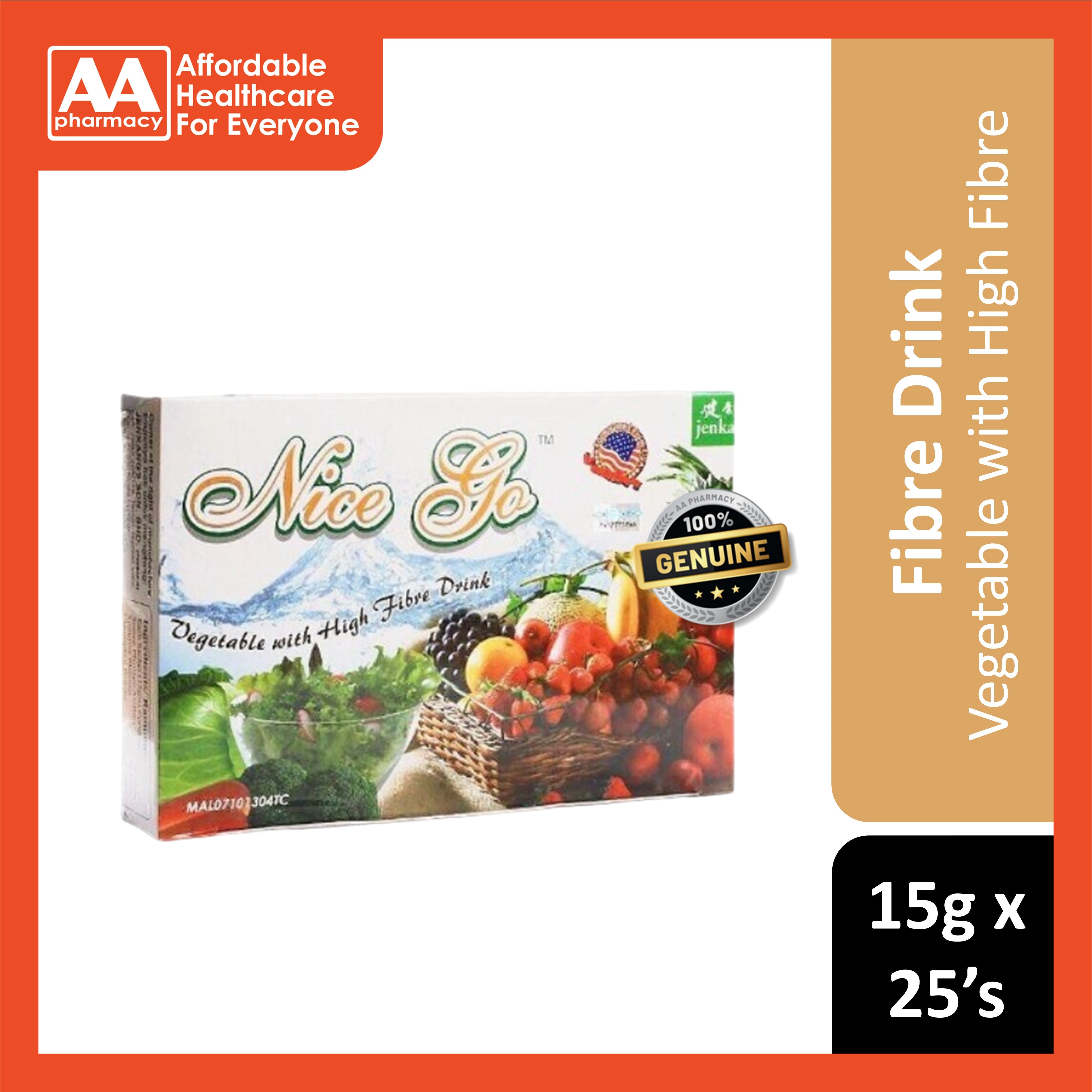 Nice Go Fibre Drink Sachet 15gx25's – AA Pharmacy