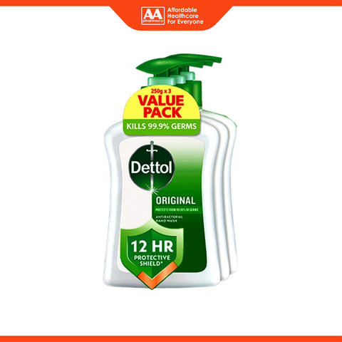 Dettol (Original) Antibacterial Hand Wash 250gx3's [Value Pack]