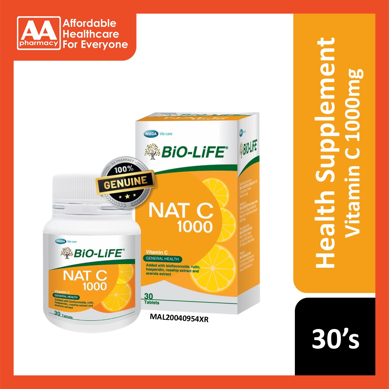 Biolife Natc Bio-Life Nat C 1000mg Tablet 30's – AA Pharmacy
