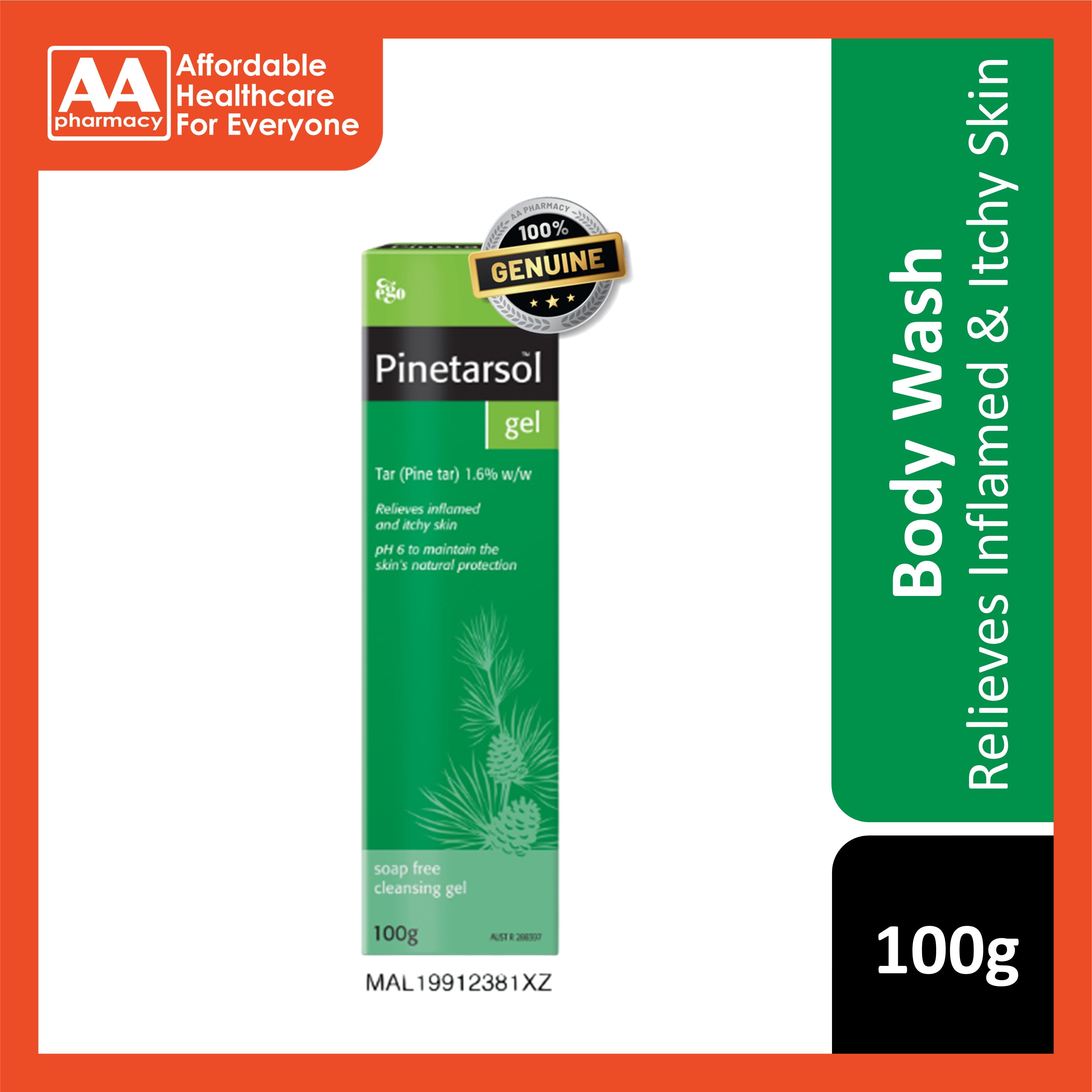 Pinetarsol Tar (Pine Tar) 1.6% Cleansing Gel 100g