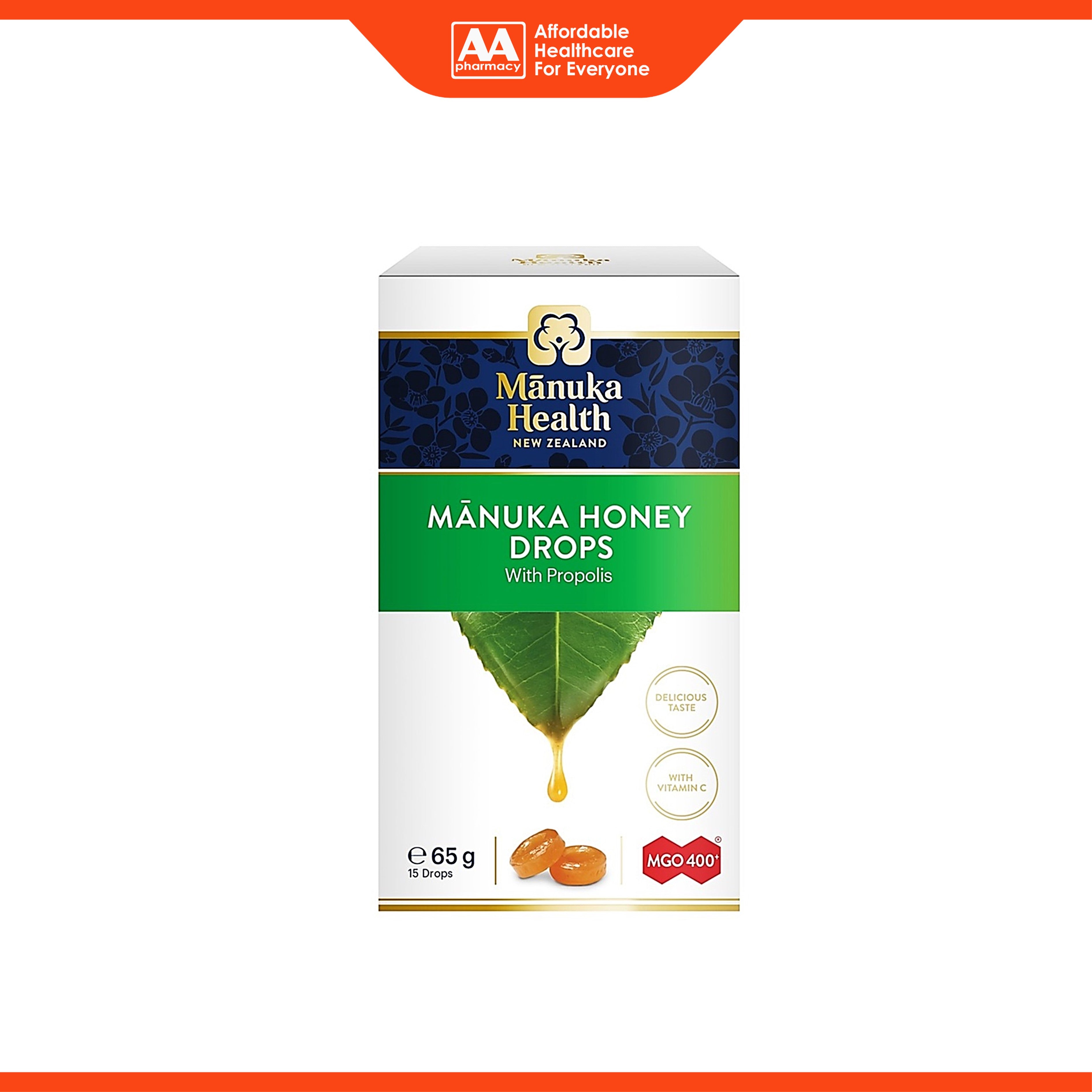 Mānuka Health New Zealand Manuka Honey Drops with Propolis MGO400+ (15's)