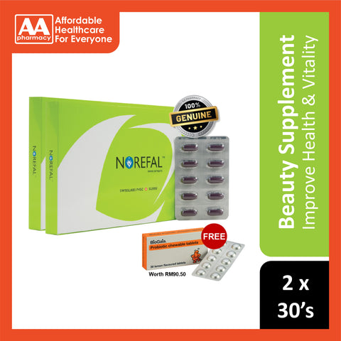 Norefal Swiss Extraits Sheep Placenta Extracts Softgel Capsule 2x30's [Twinpack]