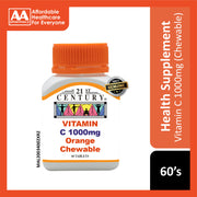 21st Century Vitamin C 1000mg Orange Chewable Tablet 60's