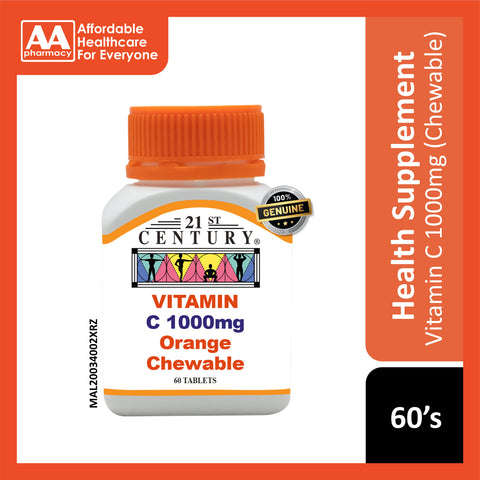 21st Century Vitamin C 1000mg Orange Chewable Tablet 60's