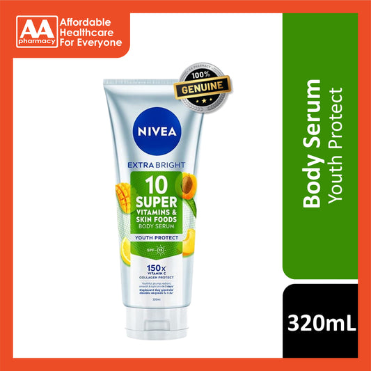Nivea Extra Bright 10 Super Vitamins & Skin Foods Youth Protect Body Serum 320mL