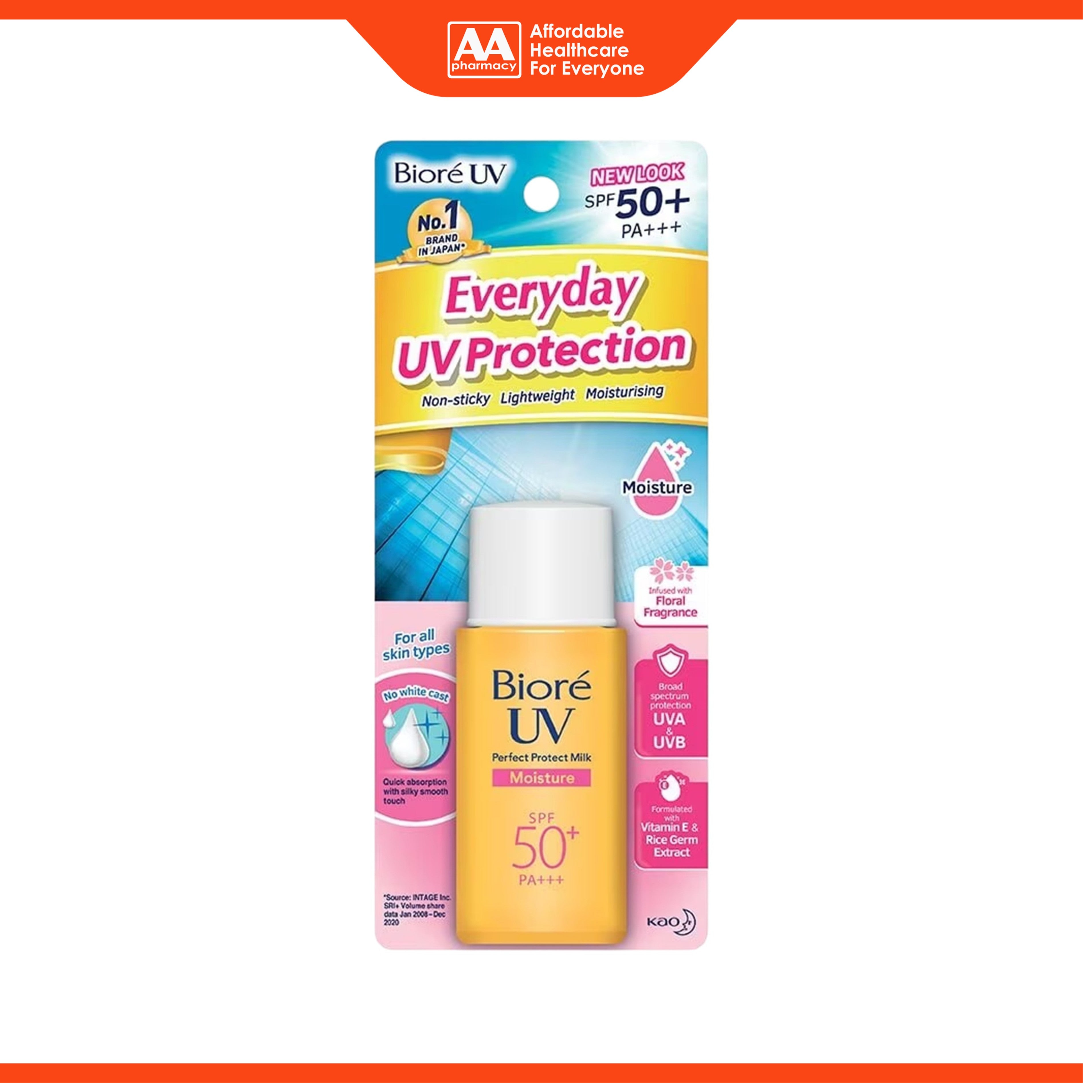 Bioré UV Perfect Protect Milk (Moisture) SPF50+ PA+++ 25mL
