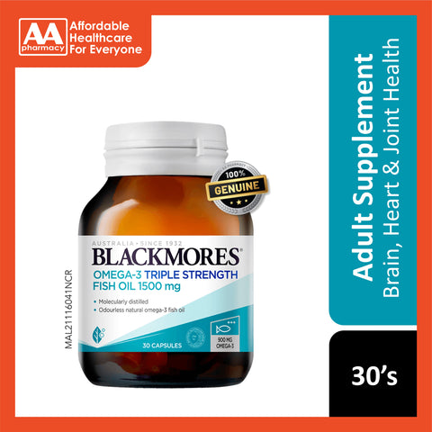 Blackmores Omega-3 Triple Strength Fish Oil 1500mg Softgel 30's