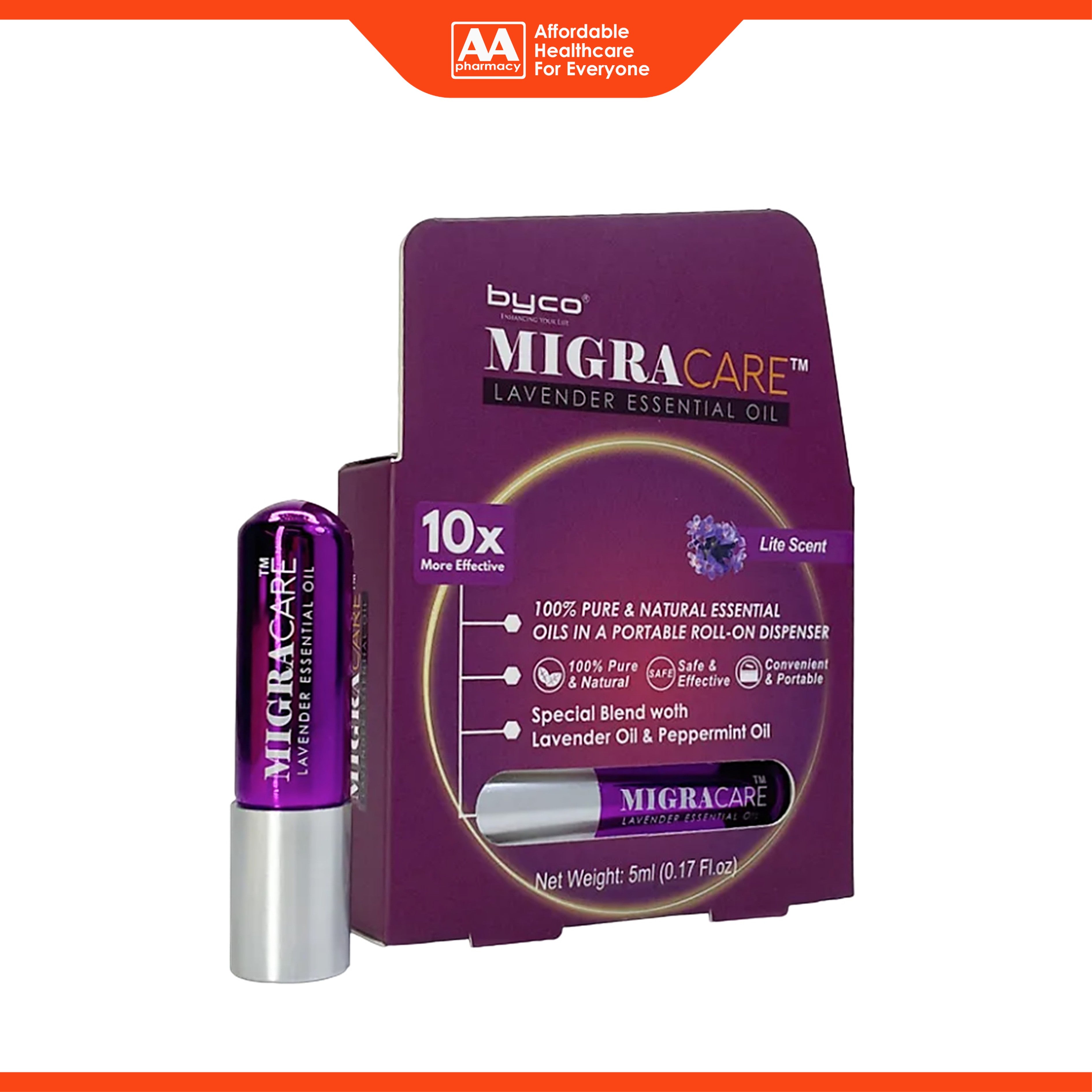 Byco Migracare Lavender Essential Oil Roll On 5mL