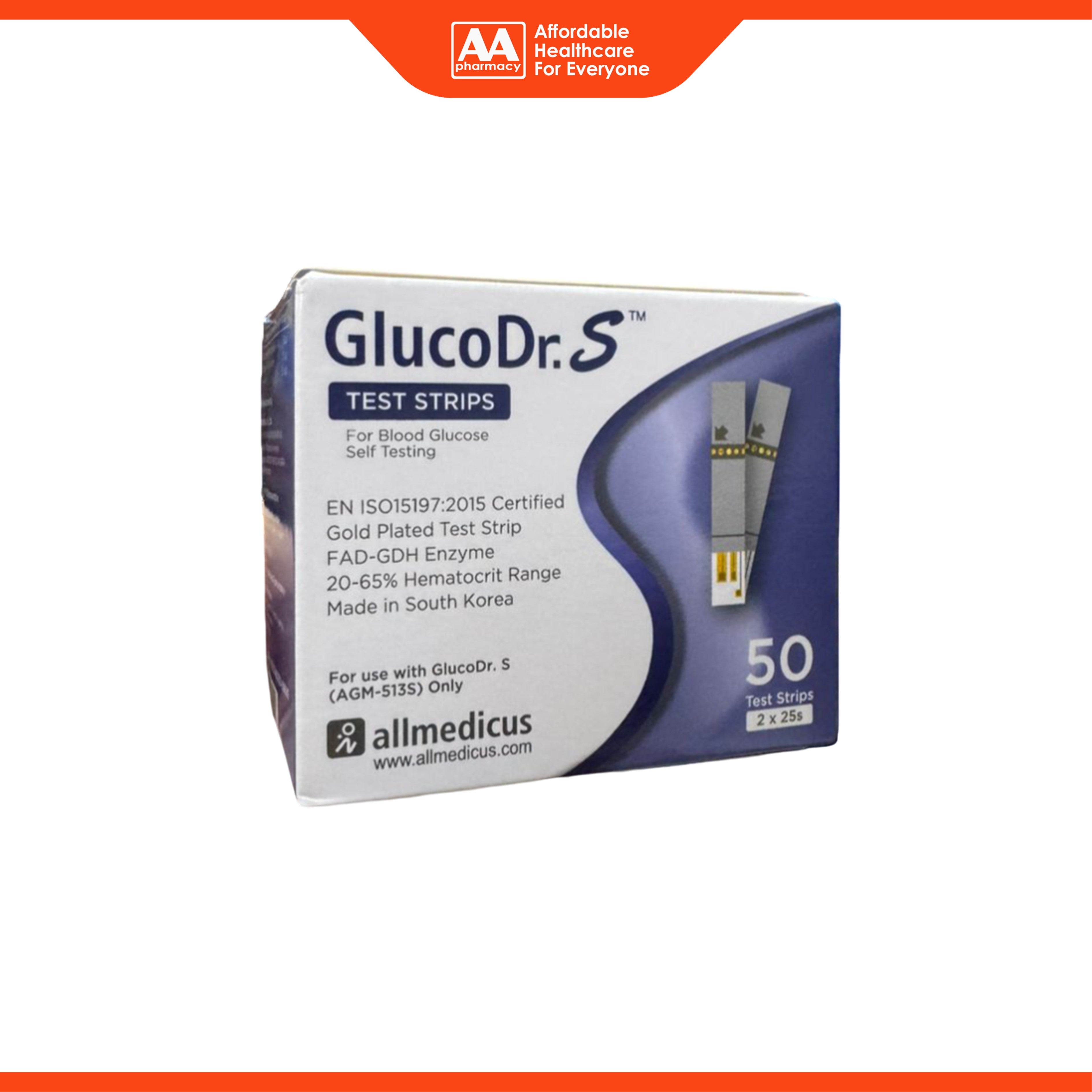 Gluco Dr.S Blood Glucose Test Strips 2x25’s