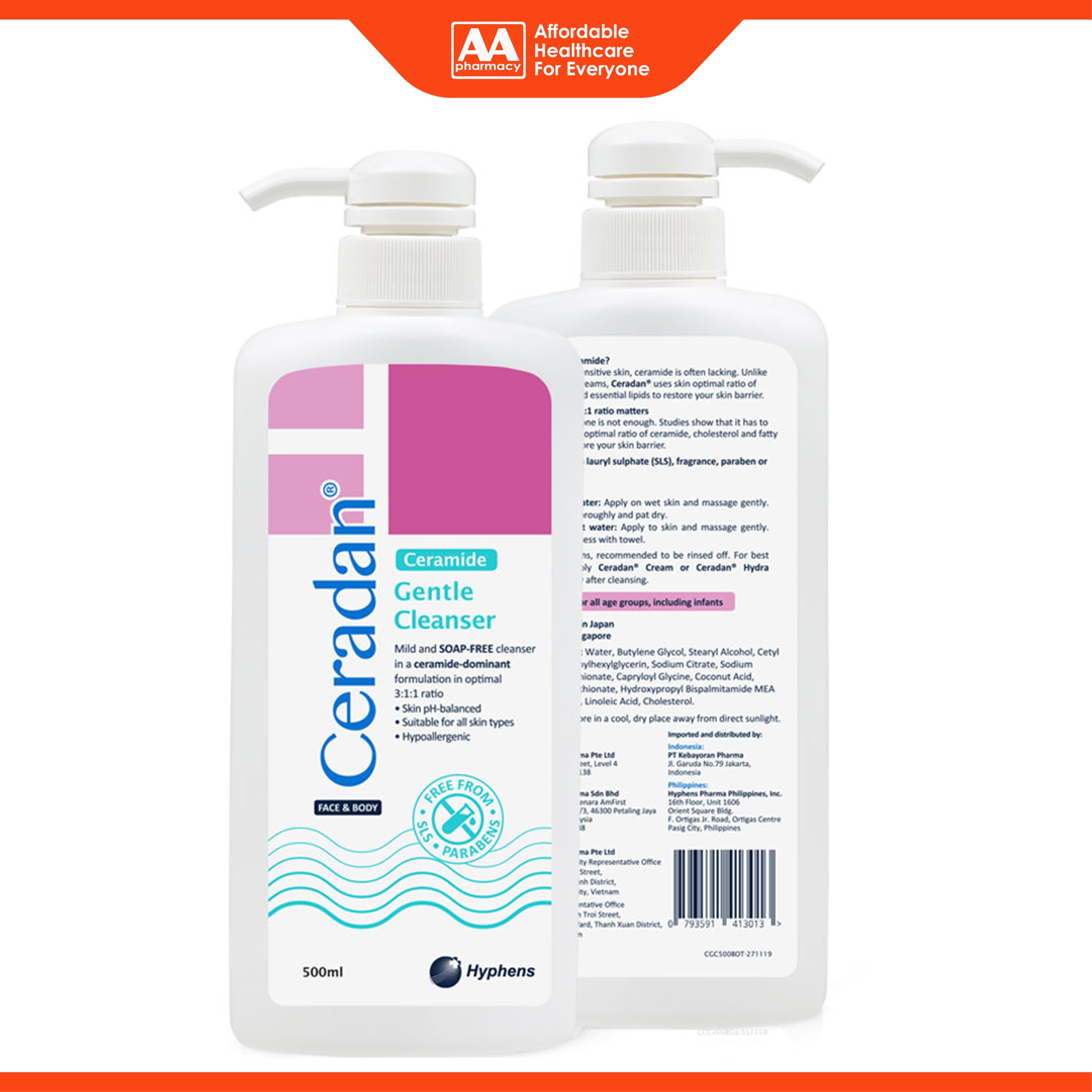 Ceradan Ceramide Gentle Cleanser 500mL