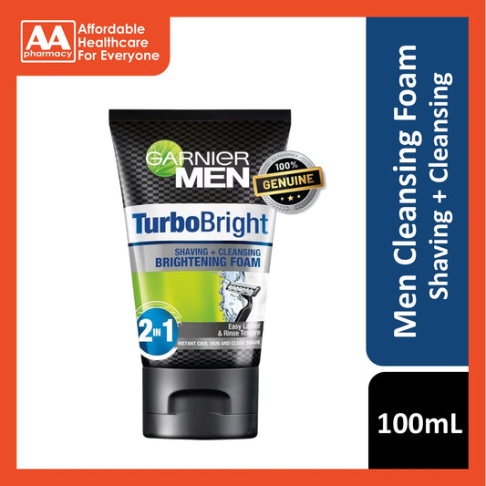 Garnier Men Turbo Bright Shaving + Cleansing Brightening Foam 100mL