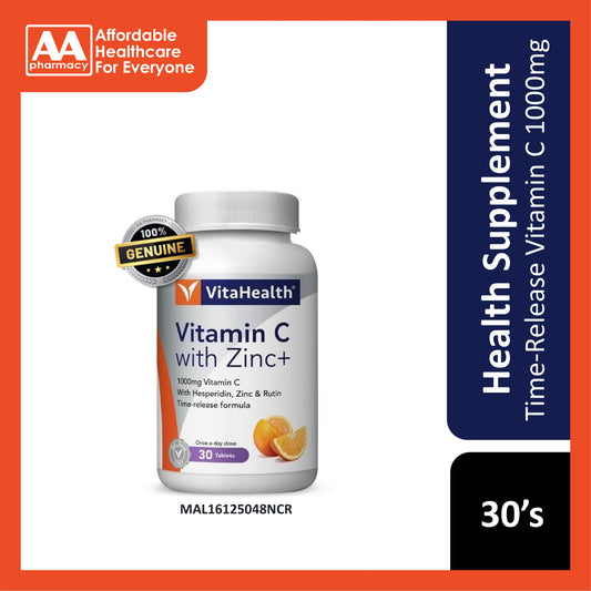 VitaHealth Vitamin C 1000mg With Zinc+ Tablets 30's