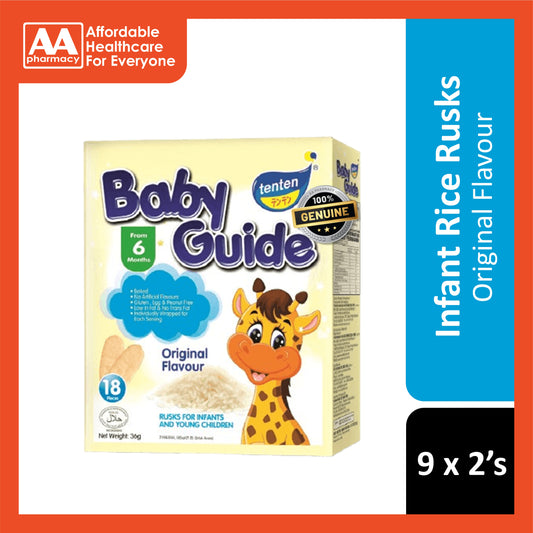 Tenten Baby Guide Rice Rusks (Original) 36g 9x2's - For 6 Months+