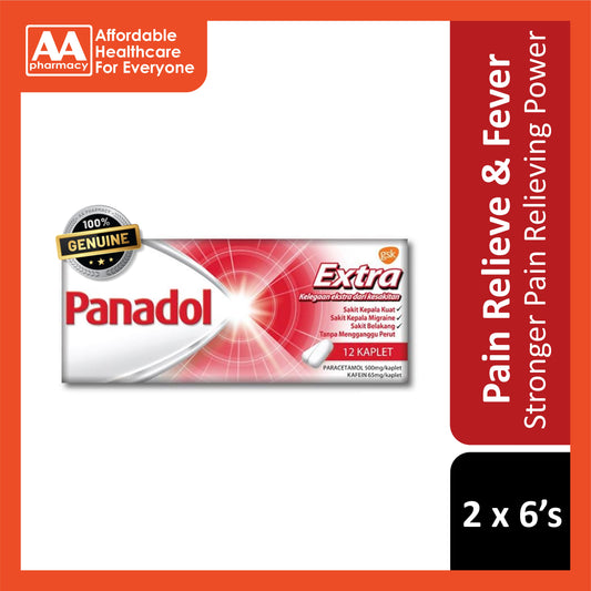 Panadol Extra (Paracetamol 500mg/Caffeine 65mg) Caplet 2x6's