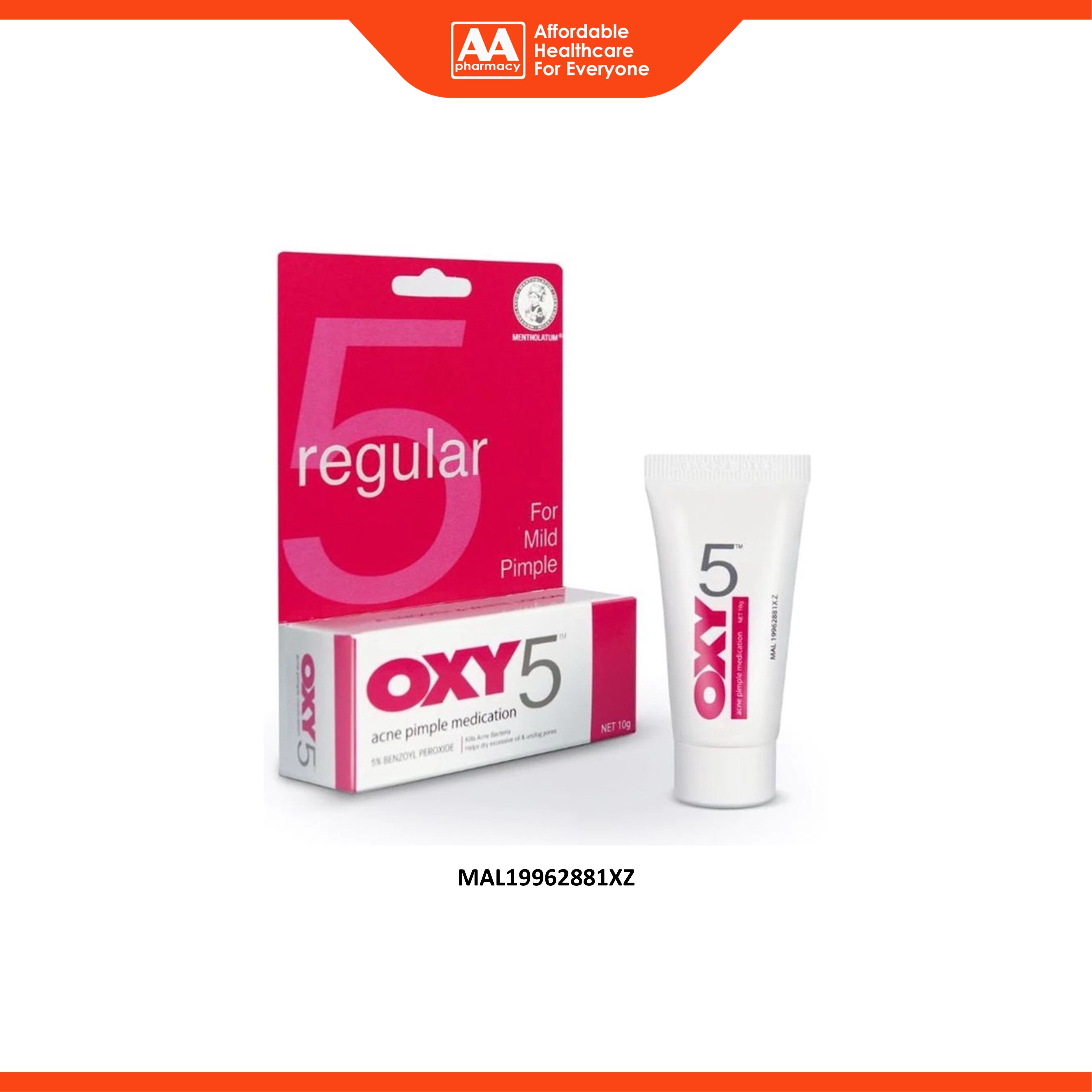 Oxy 5 Regular (5% Benzoyl Peroxide) Acne Pimple Lotion 10g (For Mild Pimple)