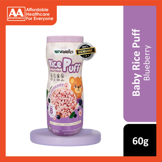 Natufoodies Rice Puff Blueberry 60g (For 8+ Months)