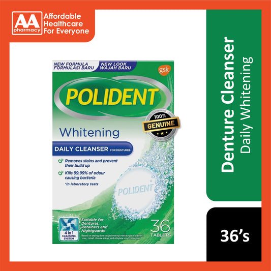 Polident Whitening Daily Cleanser for Dentures 36's