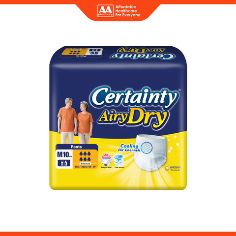 Certainty AiryDry Adult Pants Size M 10's (80-105cm / 28-37 inches)