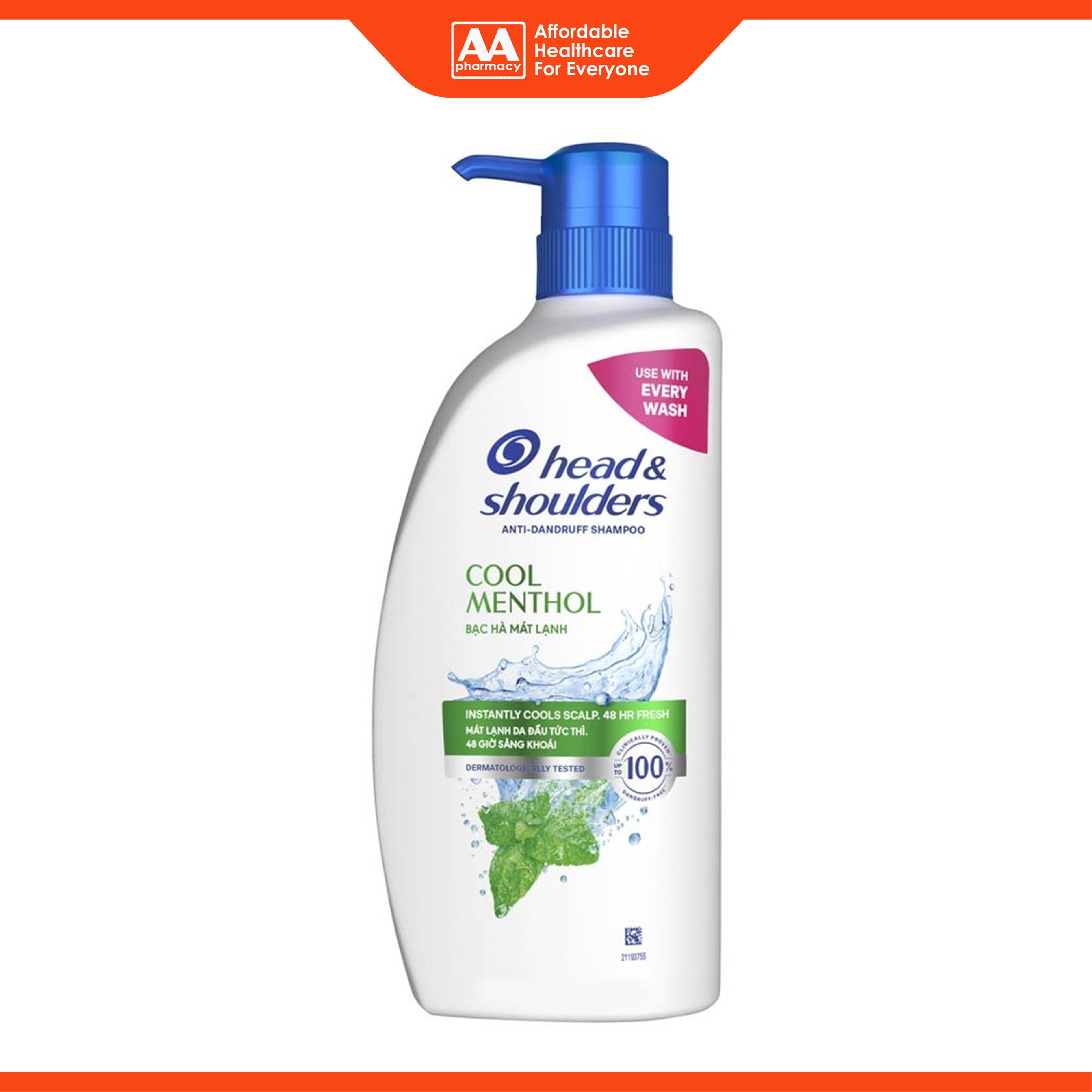 Head and Shoulders Anti-Dandruff Shampoo (Cool Menthol) 480mL