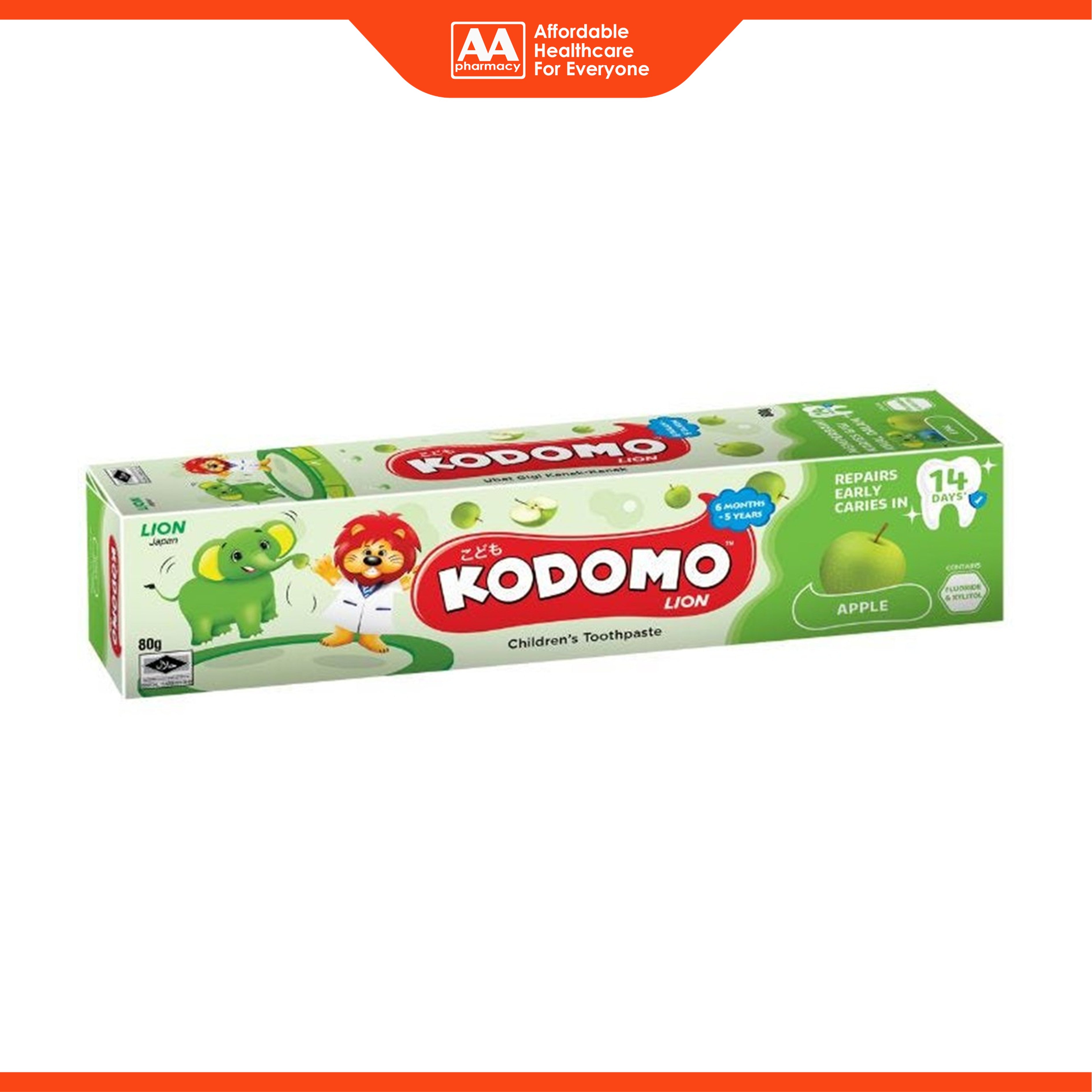 Kodomo Lion Children's Toothpaste - Apple Flavour (80g)