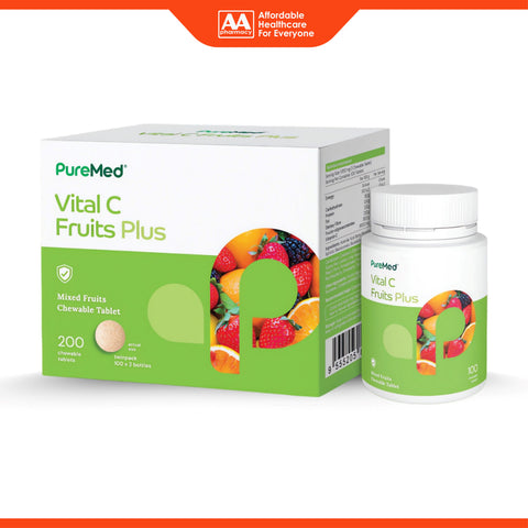 PureMed Vital C Fruits Plus Chewable Tablet 2x100's