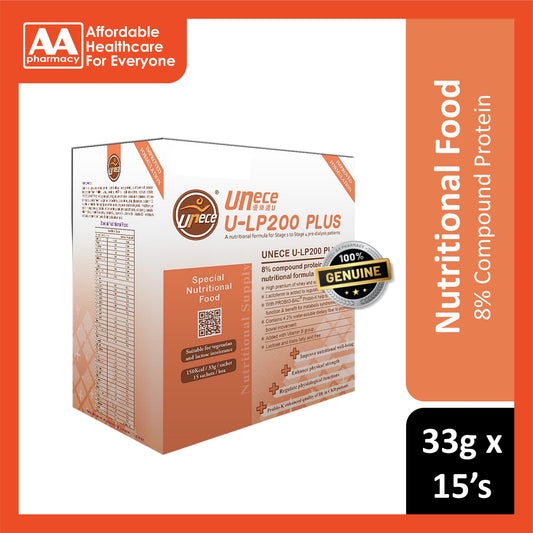 Unece U-LP200 Plus 8% Compound Protein Nutritional Formula Sachet 33gx15's (For Pre-Dialysis Patients)