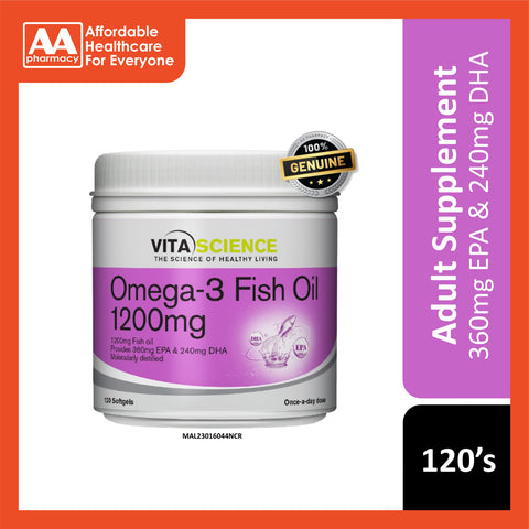 VitaScience Omega-3 Fish Oil 1200mg Softgel 120's