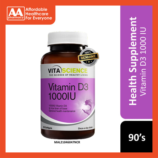 VitaScience Vitamin D3 1000 IU Softgel 90's