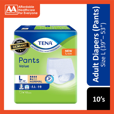 Tena Value Adult Pants Size L 10's (39- 53)