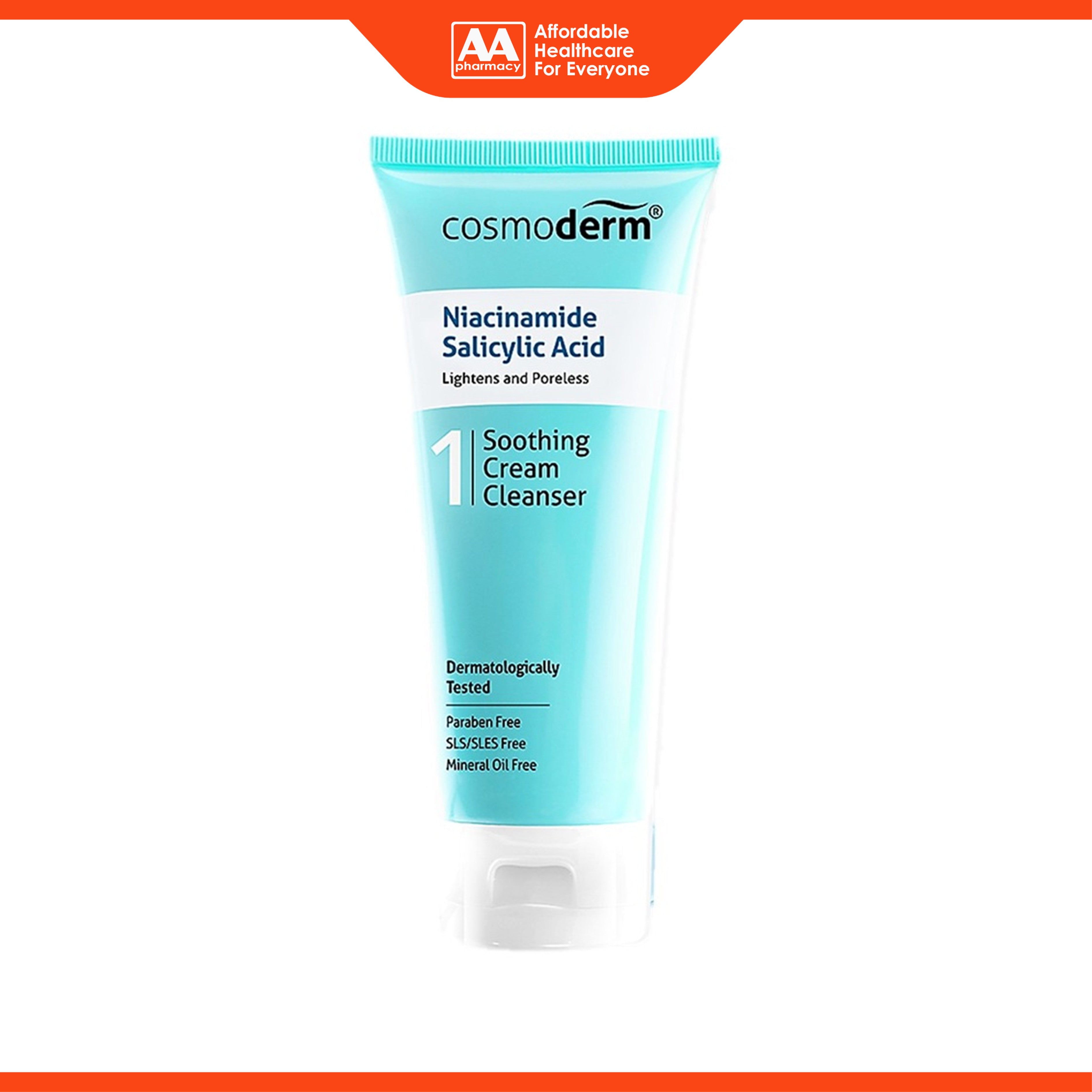 Cosmoderm Niacinamide + Salicylic Acid Soothing Cream Cleanser (125ml)