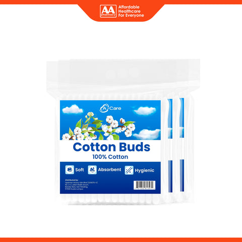 A-Care Cotton Buds Zipper Bag (100% Cotton) 3x80's