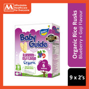 Tenten Baby Guide Organic Rice Rusks (Blueberry & Goji) 36g 9x2's - For 6 Months+