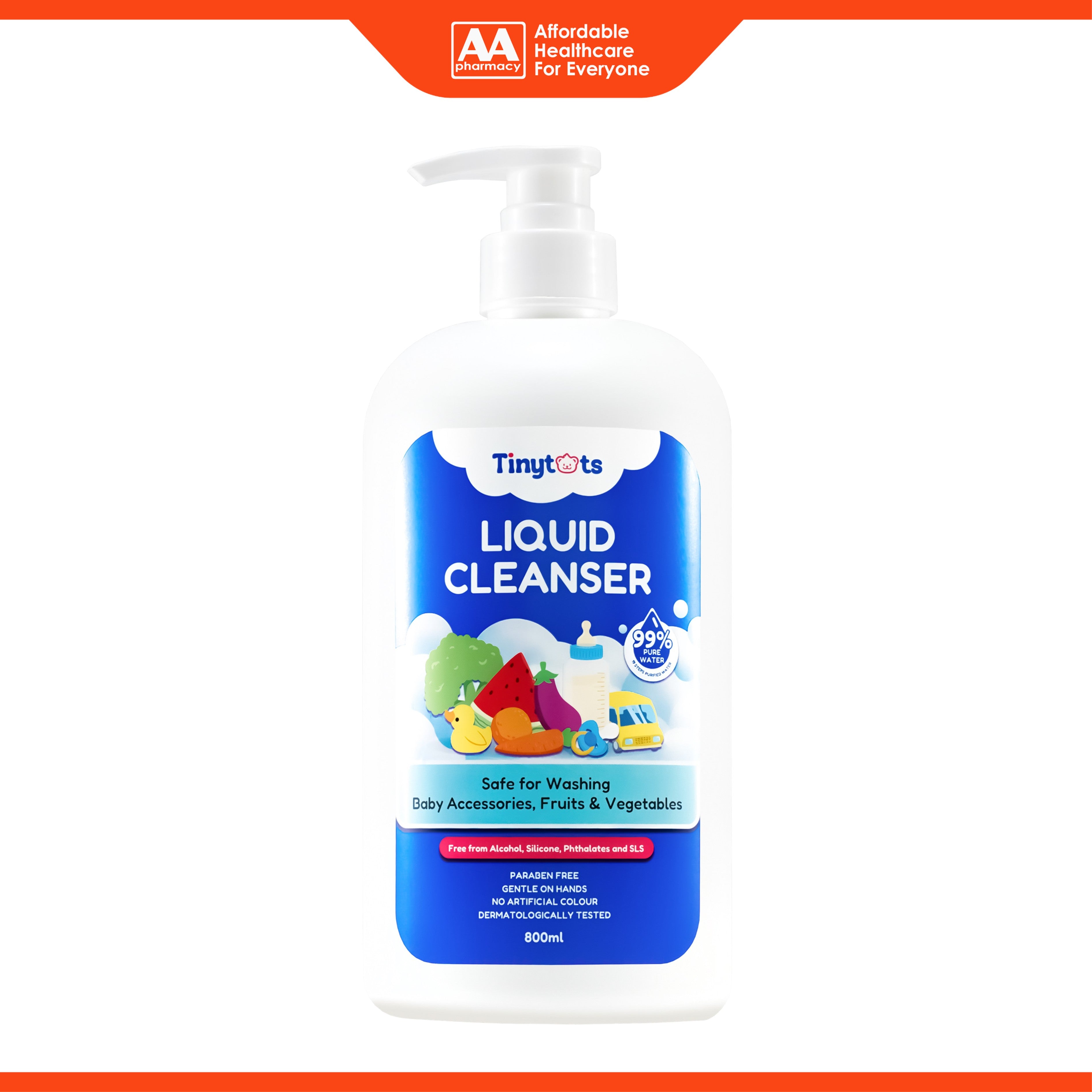 Tinytots Liquid Cleanser (800ml) - Safe for Washing Baby Accessories, Fruits and Vegetables