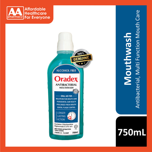 Oradex Antibacterial Mouthwash (Alcohol Free) 750mL