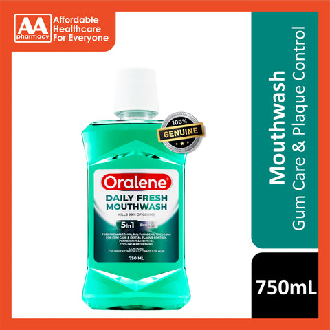 Oralene Daily Fresh Mouthwash 750mL - Chlorhexidine Digluconate 0.1%