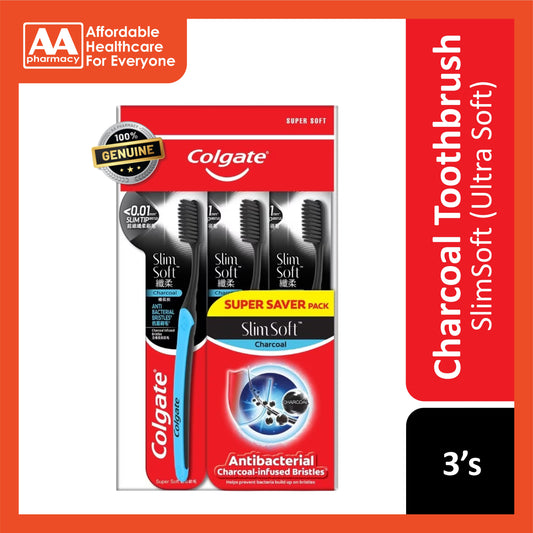 Colgate Slim Soft Charcoal Bristles - Ultra Soft 3's