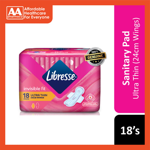 Libresse Pads (Invisible Fit, Ultra Thin, 24cm Wings) 18's