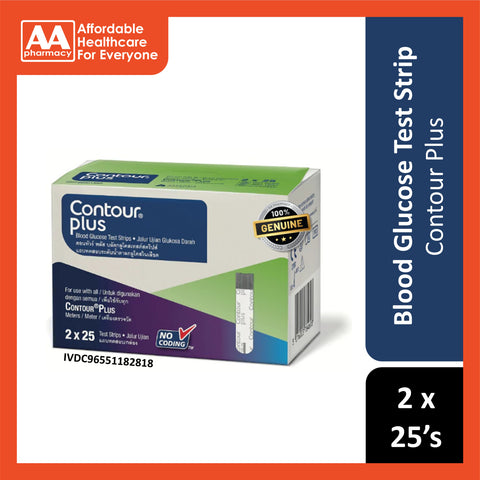 Contour Plus Blood Glucose Test Strips 2x25's