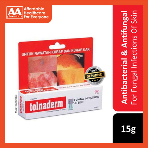 Tolnaderm (Solubilised Tolnaftate 1% ) Cream 15g - For Fungal Infections of the Skin