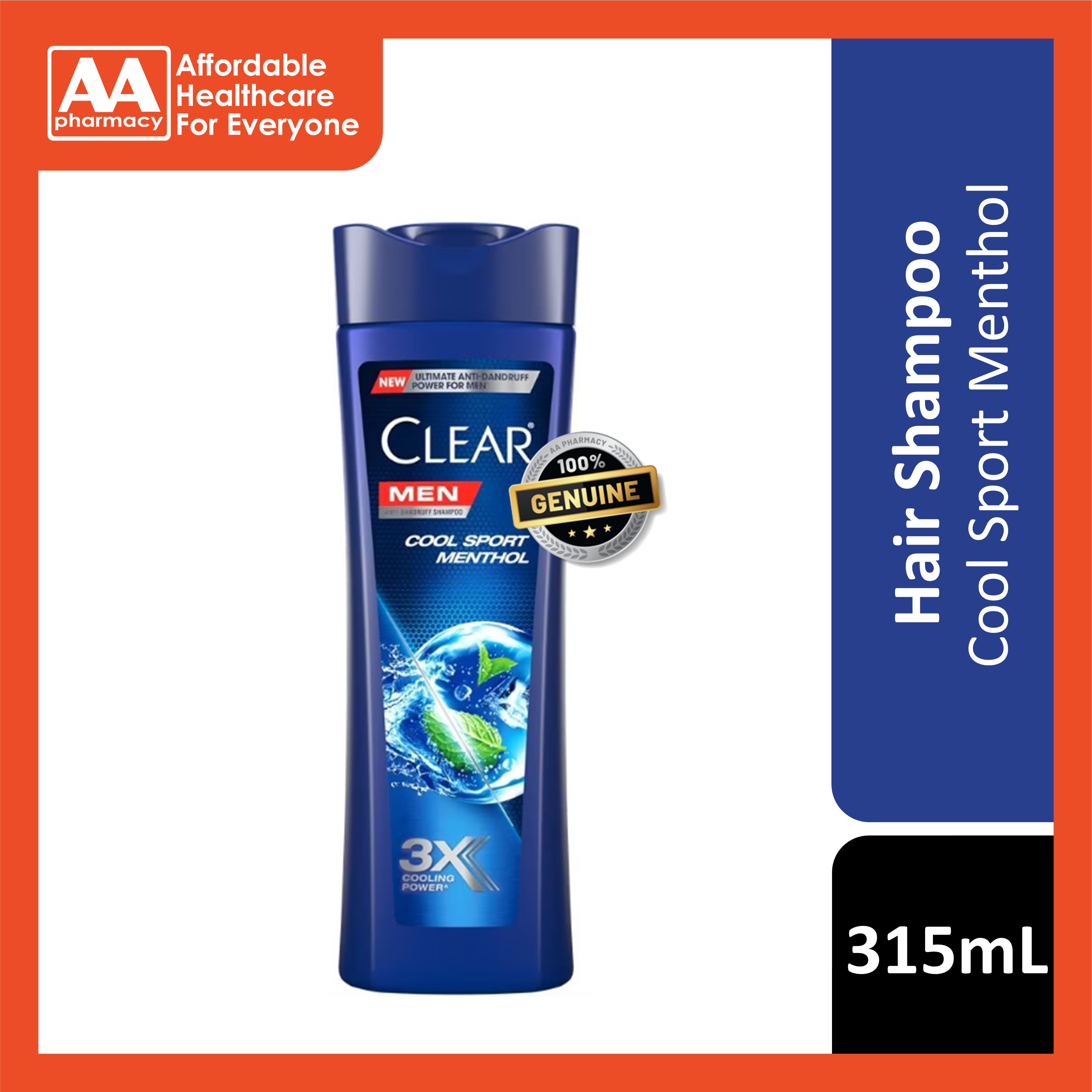 Clear Men Anti-Dandruff Shampoo (Cool Sport Menthol) 315mL