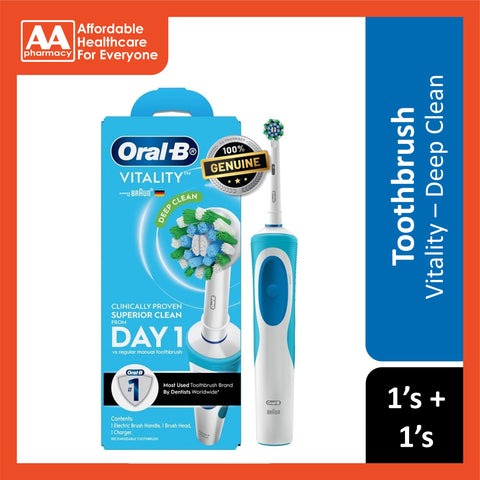 Oral-B Vitality Deep Clean Rechargeable Toothbrush (1 Handle, 1 Brush Head, 1 Charger)