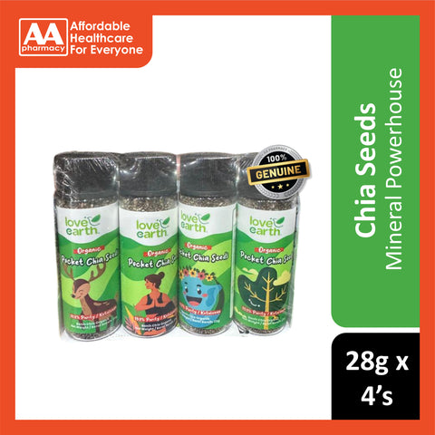 Love Earth Organic Pocket Chia Seeds 28gx4's [New Packaging]
