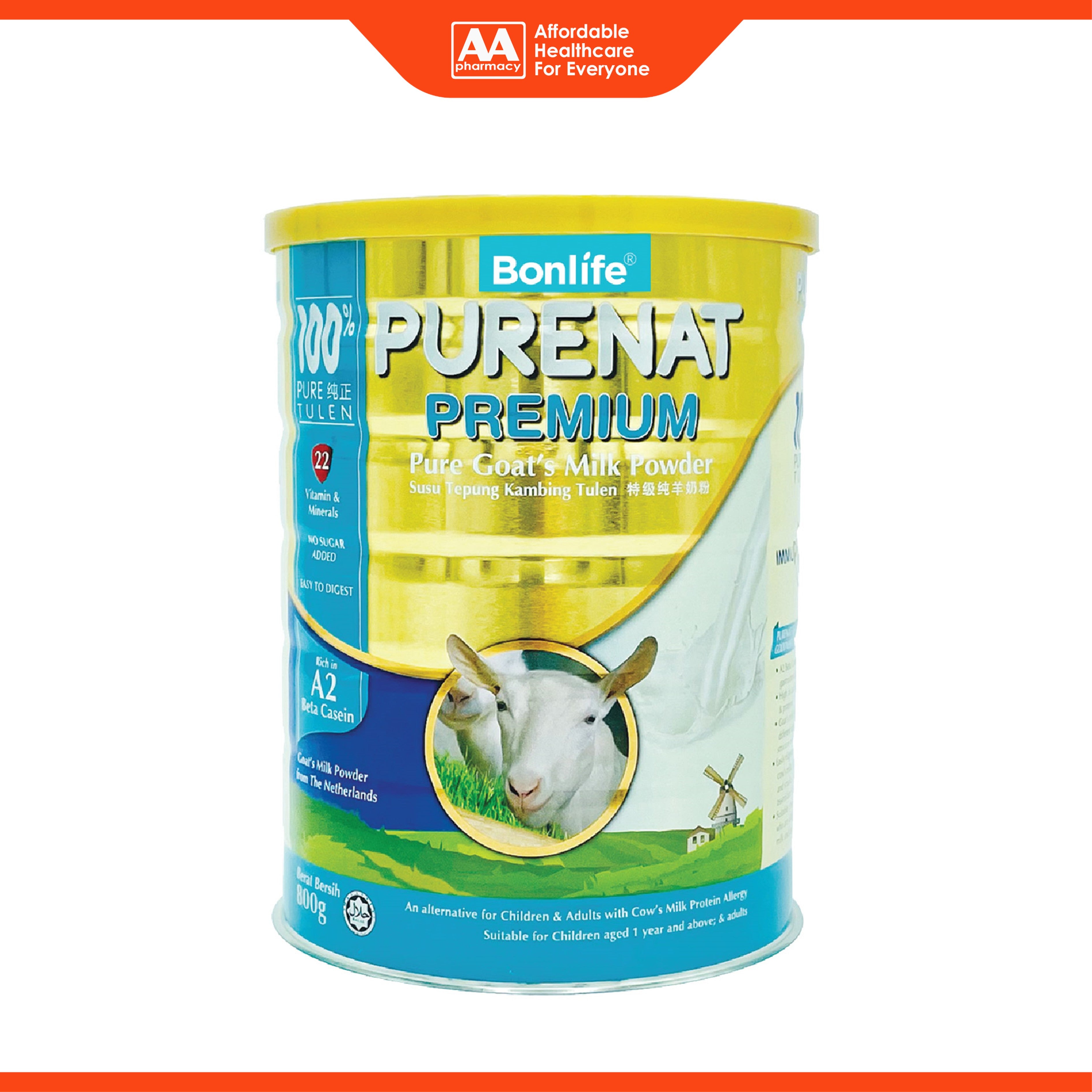 Bonlife Purenat Premium Pure Goat's Milk Powder 800g